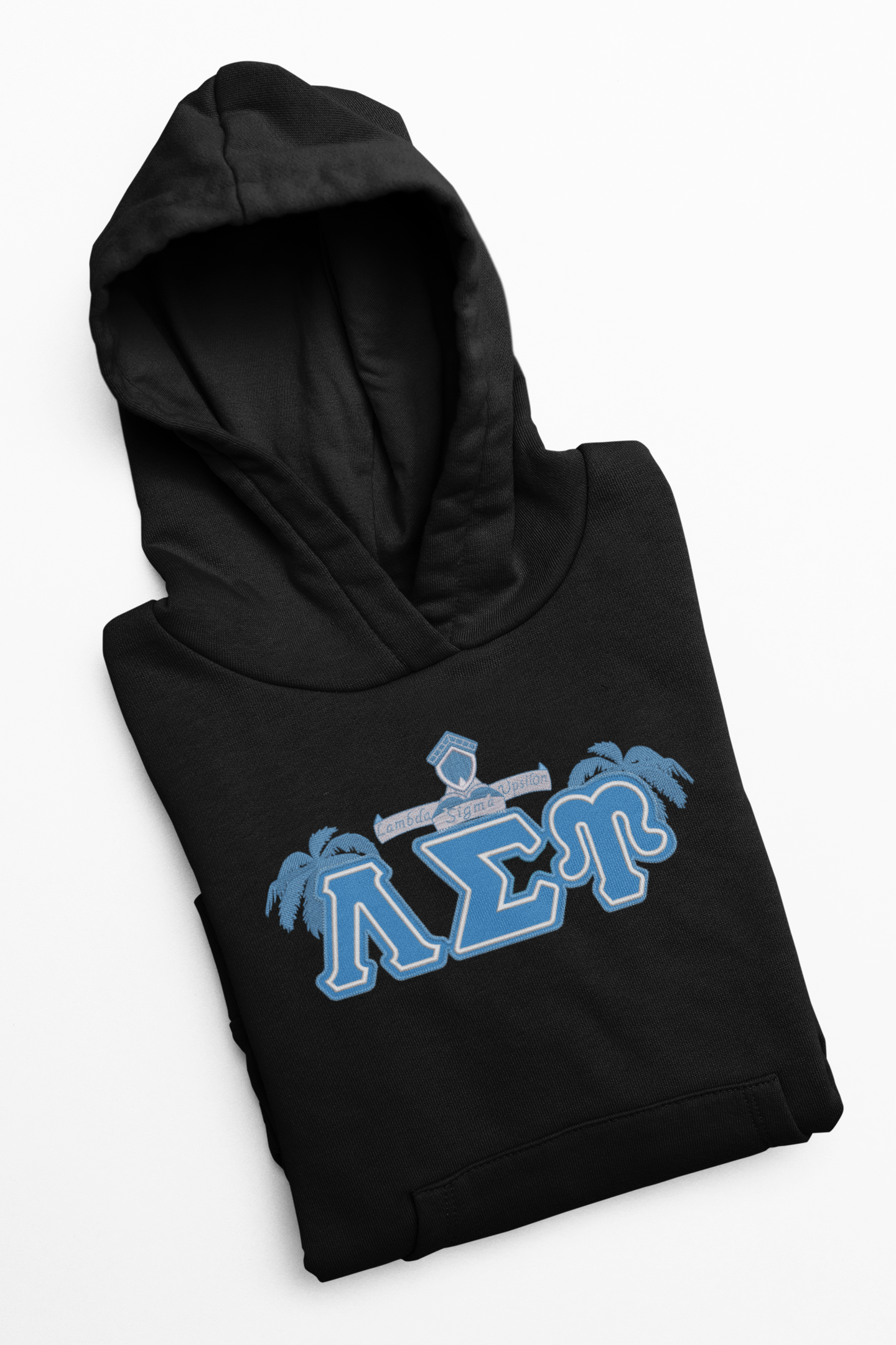 LSU Palms Shield in Black White or Baby Blue Hoodie Monarca Style